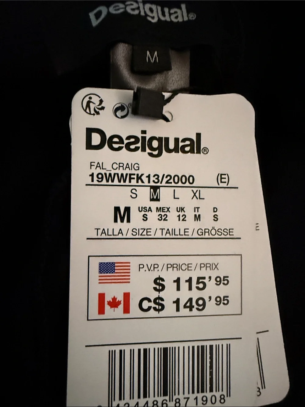 NWT Desigual Craig Black Patterned Panel Pencil Skirt - Women Size S